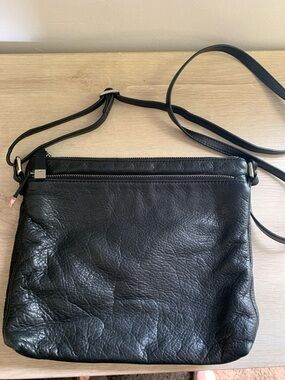Margot New York Purse Jeanne Crossbody Leather Black Zip Compartments Lined